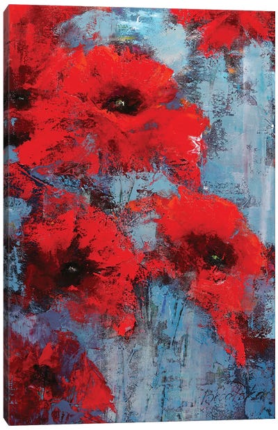 Poppyseed Canvas Art Print - Red Abstract Art