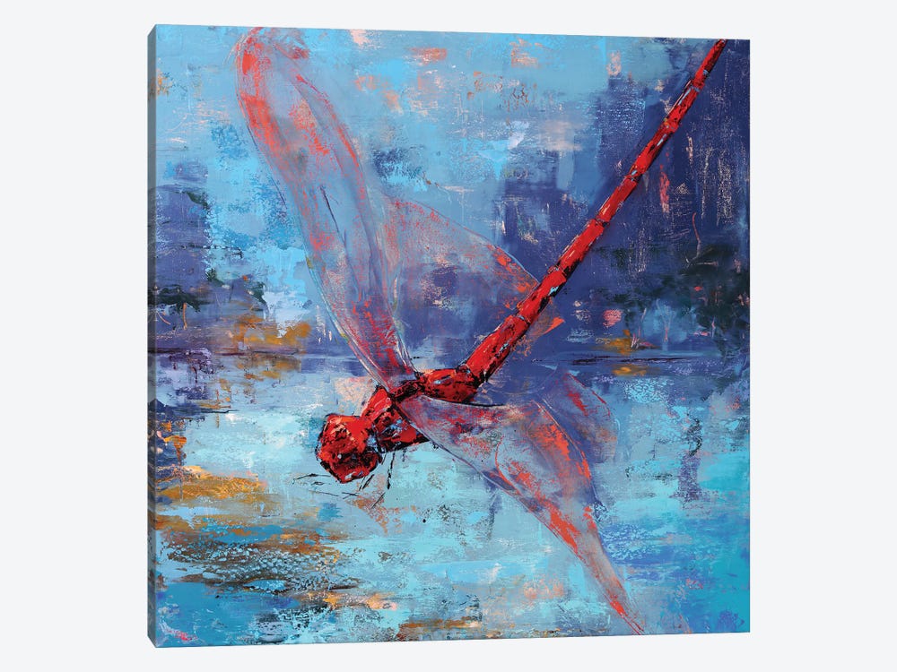 Red Dragonfly I by Olena Bogatska 1-piece Canvas Wall Art