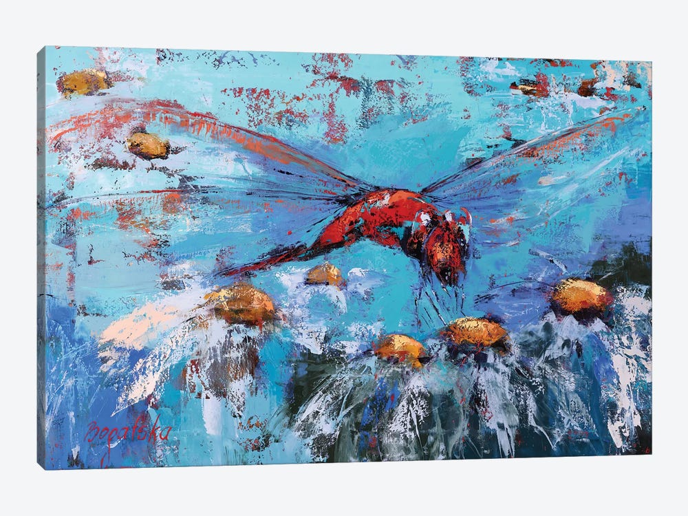 Red Dragonfly II by Olena Bogatska 1-piece Canvas Art Print