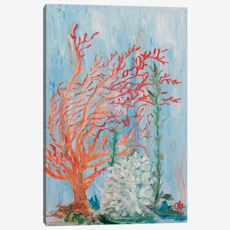 Painterly Coral I Canvas Print #OBR1} by Olivia Brewington Canvas Wall Art