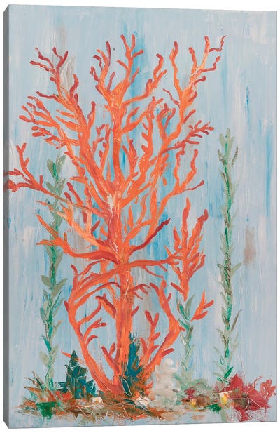 Painterly Coral II Canvas Art Print - Living Coral