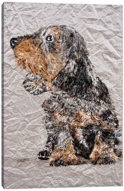 Puppy Glasha Canvas Art Print - Olga Belova