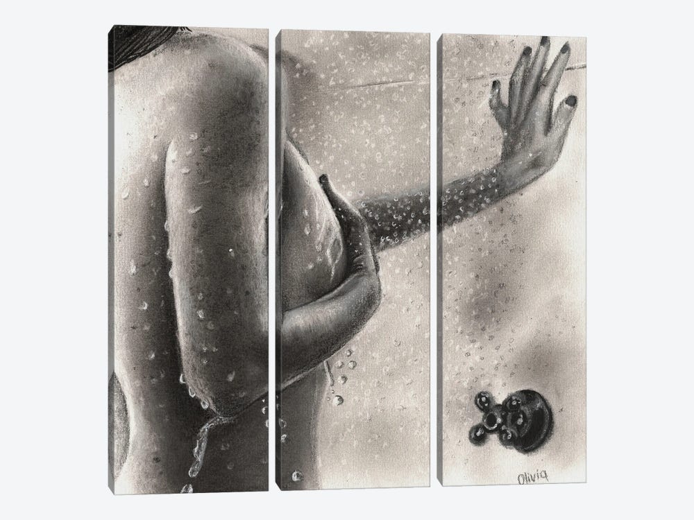 The Shower by OliviaArt 3-piece Canvas Wall Art