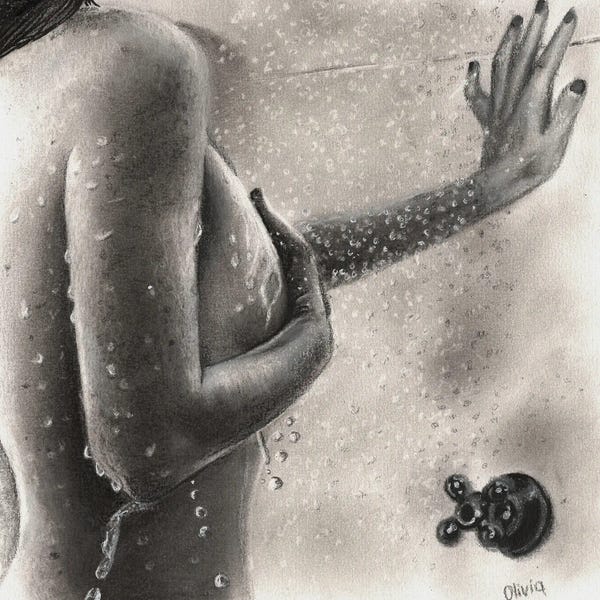 Black & White Drawings & Illustrations: The Shower by OliviaArt