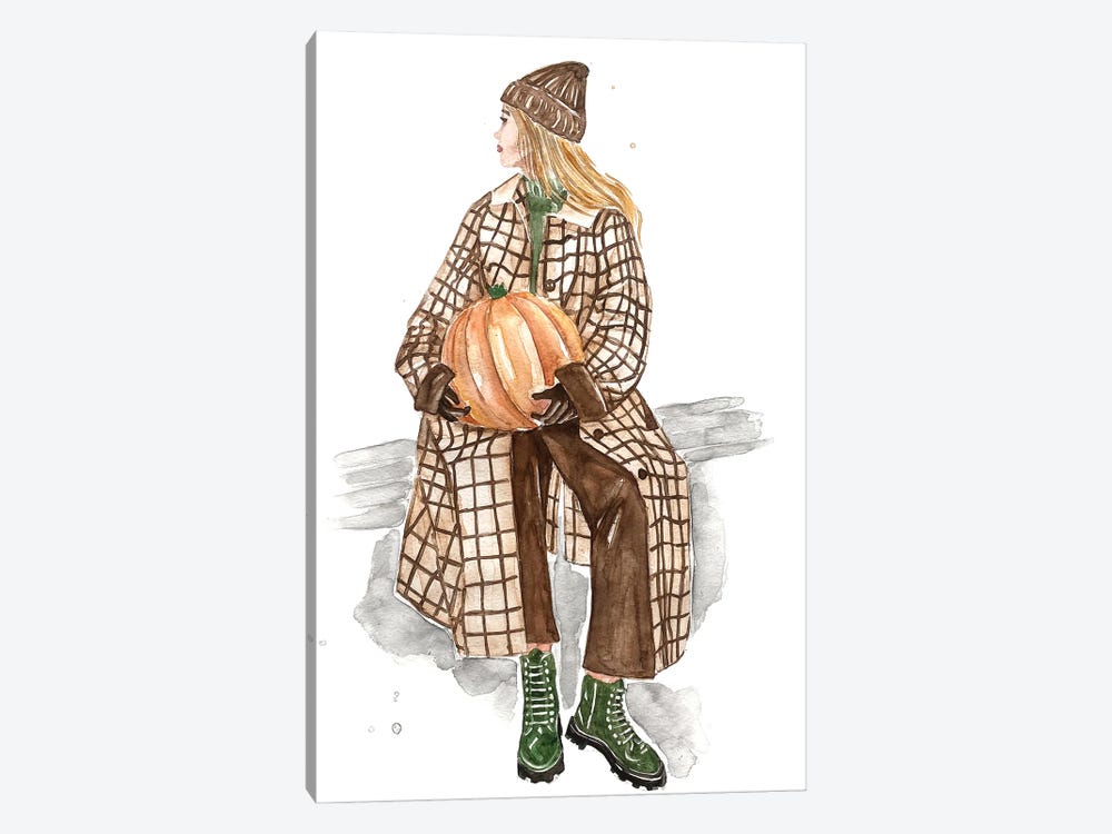 She Bought The Perfect Pumpkin by Olga Crée 1-piece Canvas Artwork