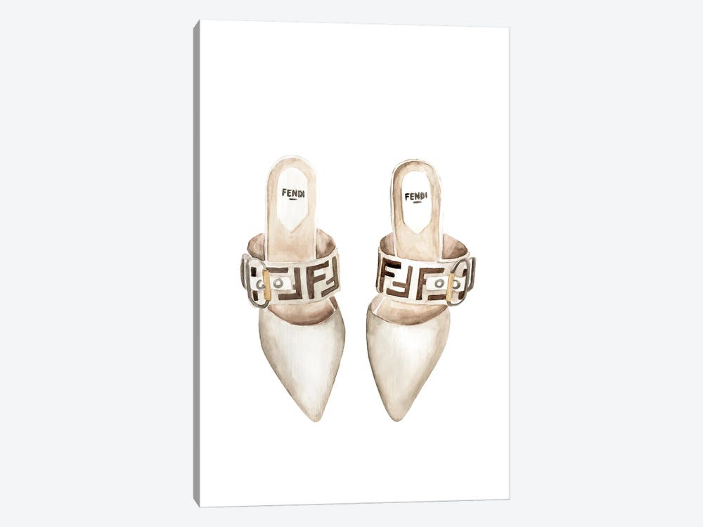 Trendy Beige Shoes by Olga Crée 1-piece Art Print