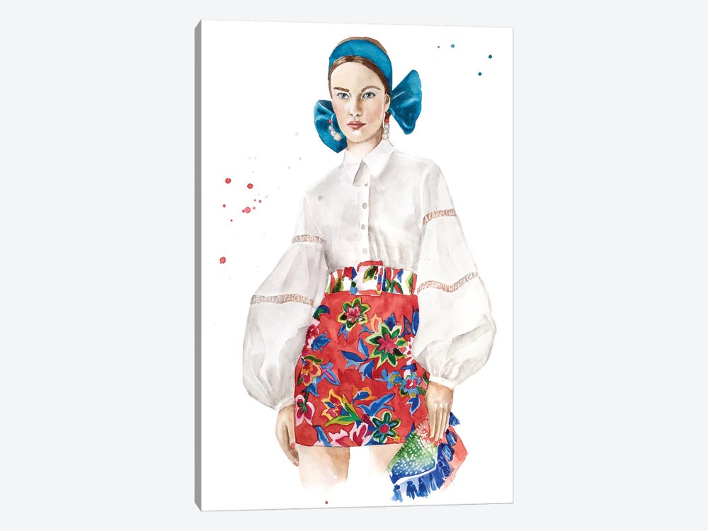 Couture Fashion Illustration by Olga Crée 1-piece Canvas Wall Art