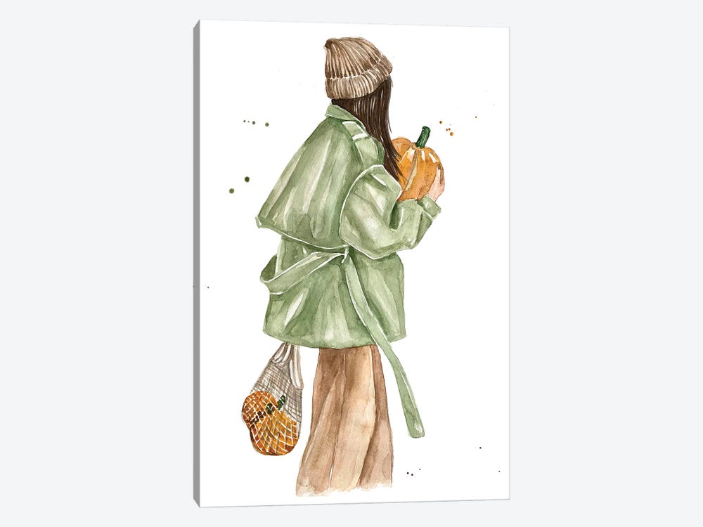 Halloween Pumpkin Shopping by Olga Crée 1-piece Canvas Art