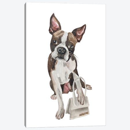 French Bulldog With Luxury Bag Canvas Print #OCR20} by Olga Crée Canvas Art