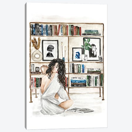 Everyone Needs A Home Library Canvas Print #OCR24} by Olga Crée Art Print