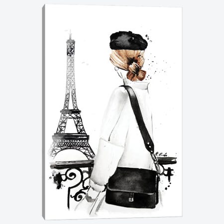Paris Is Fashion And Eiffel Tower Canvas Print #OCR26} by Olga Crée Art Print