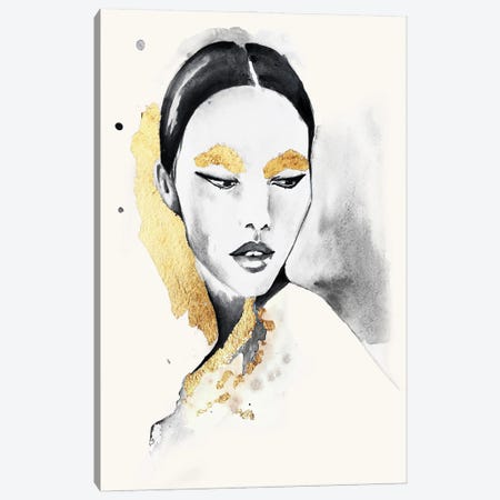 Gold Girl Canvas Print #OCR34} by Olga Crée Canvas Wall Art