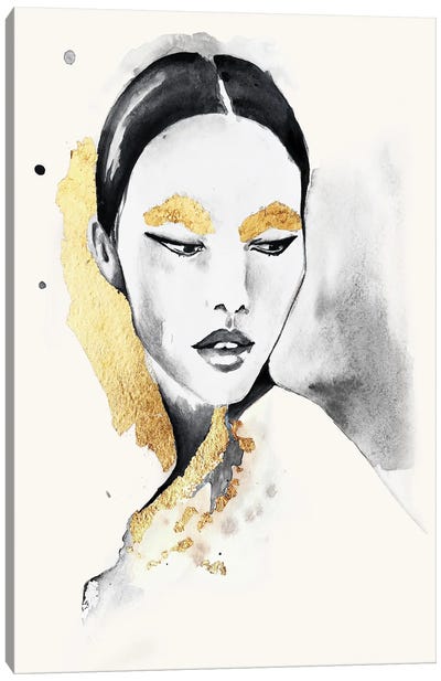 Gold Girl Canvas Art Print - Olga Crée