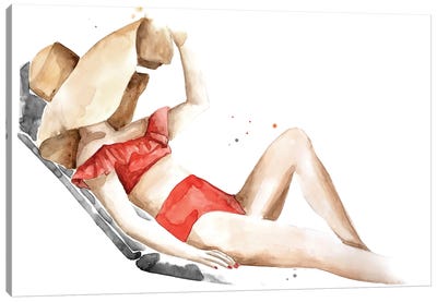 Palm Springs Canvas Art Print - Women's Swimsuit & Bikini Art
