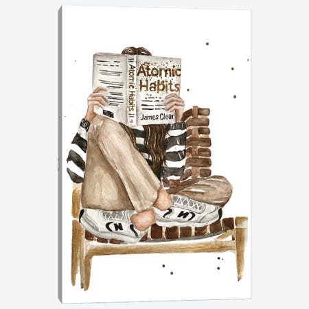 Improving Every Day With «Atomic Habits» By James Clear Canvas Print #OCR55} by Olga Crée Canvas Art
