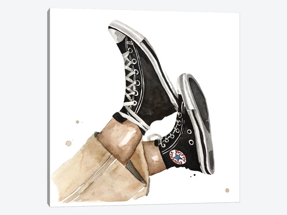 Iconic Converse Sneakers by Olga Crée 1-piece Canvas Artwork