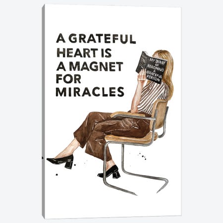 A Grateful Heart Is A Magnet For Miracles Canvas Print #OCR5} by Olga Crée Canvas Artwork