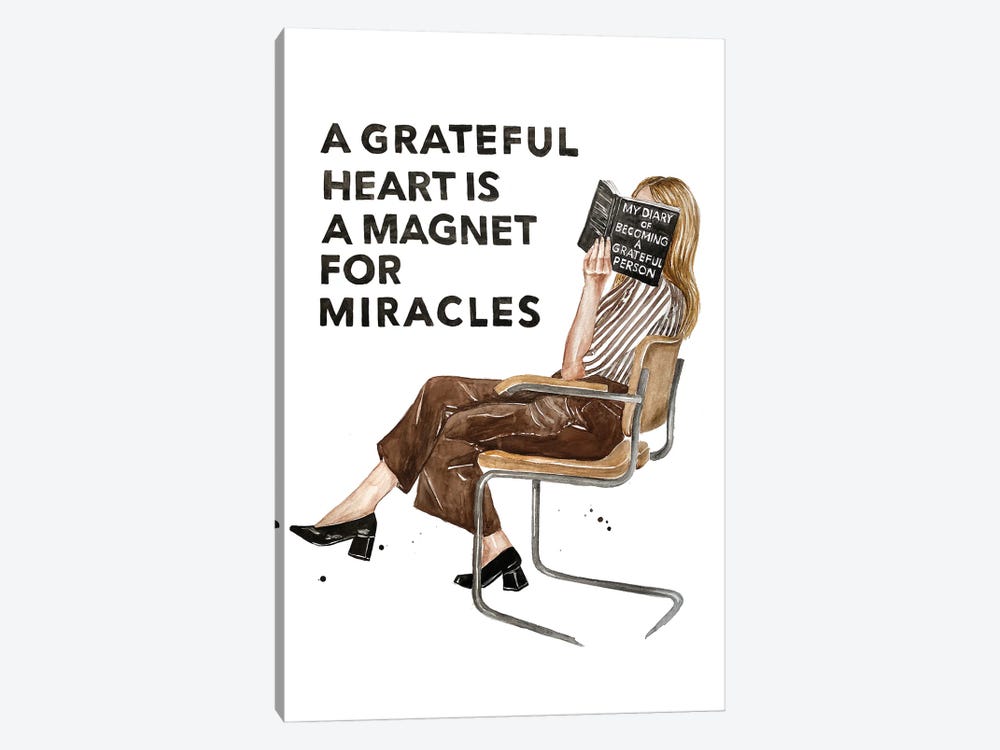 A Grateful Heart Is A Magnet For Miracles by Olga Crée 1-piece Canvas Print
