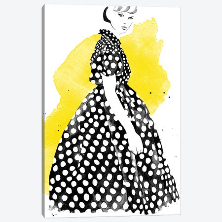 Polka Dot Dress Canvas Print #OCR61} by Olga Crée Canvas Wall Art