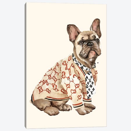 Super Trendy French Bulldog Canvas Print #OCR65} by Olga Crée Art Print
