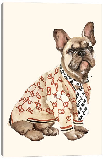 Super Trendy French Bulldog Canvas Art Print - Olga Crée