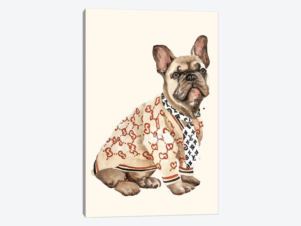 Super Trendy French Bulldog by Olga Crée 1-piece Canvas Print