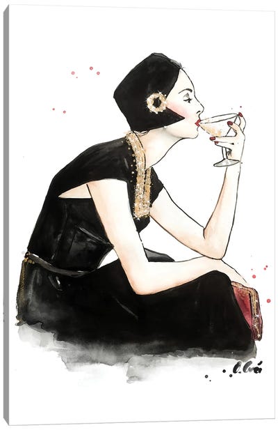 The Jazz Age Cocktail Time Canvas Art Print - Olga Crée