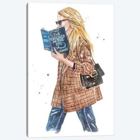 Blond Hair Woman Reading Classsic Novel Canvas Print #OCR77} by Olga Crée Canvas Art