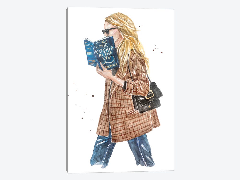 Blond Hair Woman Reading Classsic Novel by Olga Crée 1-piece Canvas Wall Art