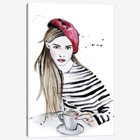 Afternoon Coffee In Paris Canvas Print #OCR83} by Olga Crée Canvas Artwork