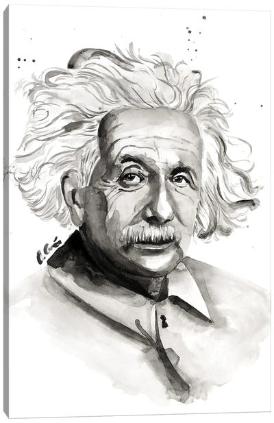 Albert Einstein Portrait Canvas Art Print - Olga Crée