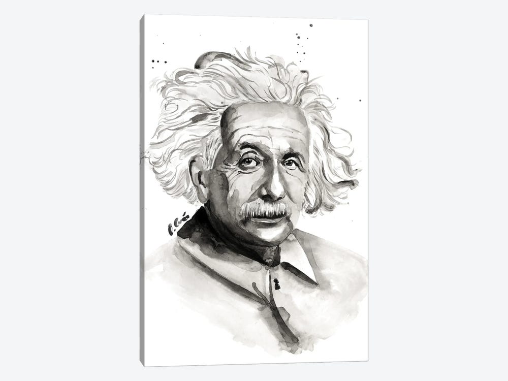 Albert Einstein Portrait by Olga Crée 1-piece Canvas Art