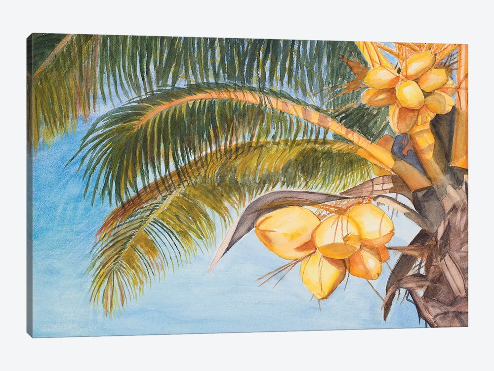 Coconut Palm Trees by Jan Odum 1-piece Canvas Art Print