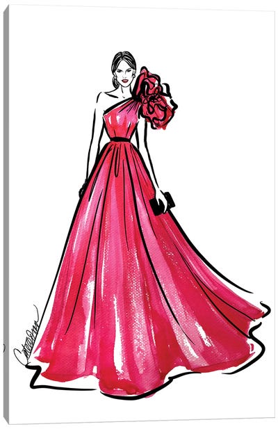 Off To The Gala Canvas Art Print - Dress & Gown Art