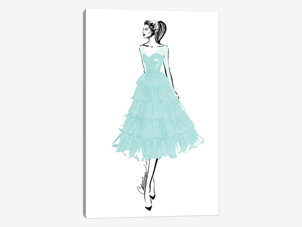 Teal + Tulle by Cate Odson 1-piece Art Print