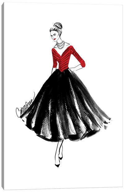 Back To The 50's Canvas Art Print - Fashion Illustrations