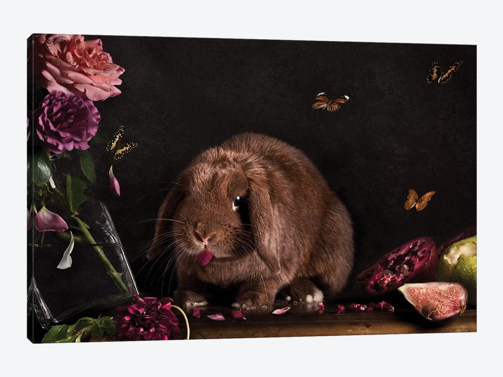 Still Life Gone Wrong - The Rabbit by Oddball Tails 1-piece Canvas Wall Art