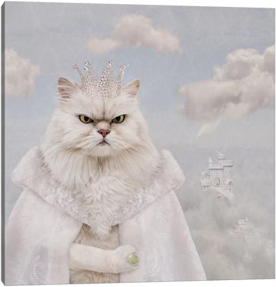 The Feline Cloud Conquer Canvas Art Print - Crown Art