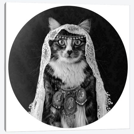 The Feline Mind Reader Canvas Print #ODT19} by Oddball Tails Canvas Art