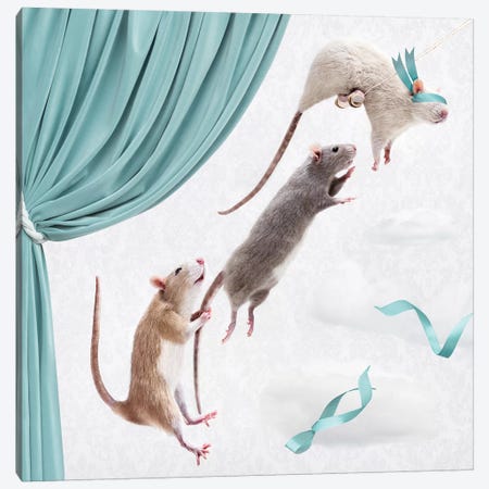 The Ratty Trapeze Artists Canvas Print #ODT26} by Oddball Tails Canvas Artwork