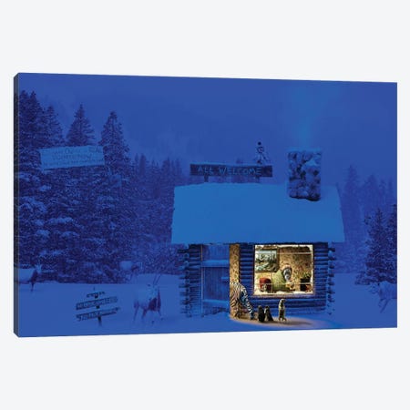 Climate Change Respite Hut  Canvas Print #ODT2} by Oddball Tails Canvas Artwork