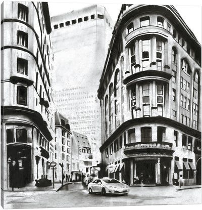 Delmonico's II Canvas Art Print - Black & White Cityscapes