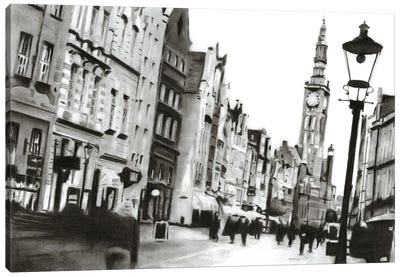 Let's Gdansk Canvas Art Print - Black & White Cityscapes