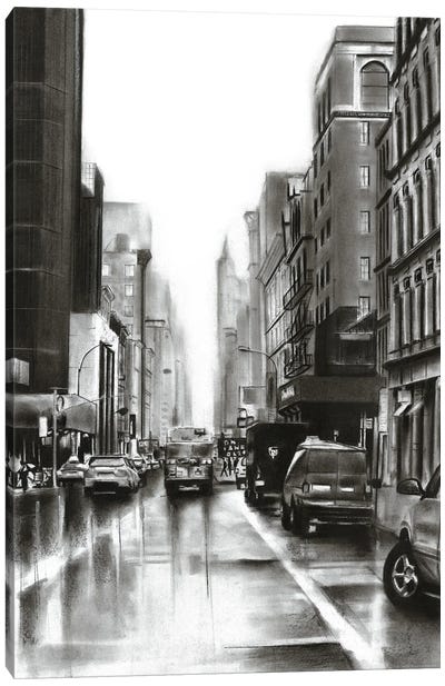 City Lanes Canvas Art Print - Black & White Cityscapes
