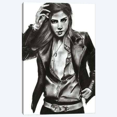 Leather Girl Canvas Print #OEK9} by Denny Stoekenbroek Art Print