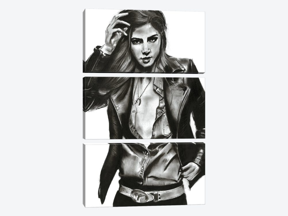 Leather Girl by Denny Stoekenbroek 3-piece Canvas Artwork