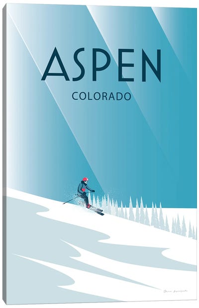 Aspen Canvas Art Print - Skiing Art