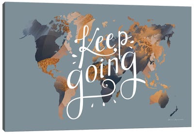 Keep Going World Map Canvas Art Print