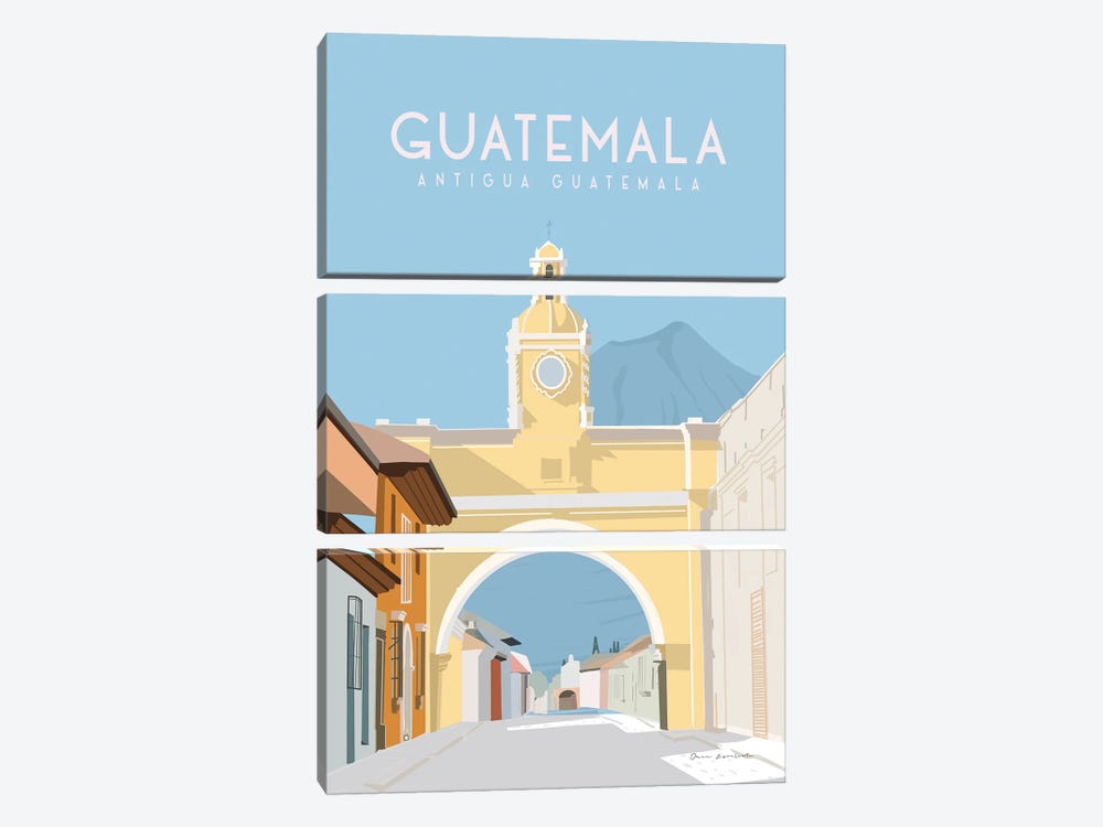 Antigua Guatemala by Omar Escalante 3-piece Canvas Print