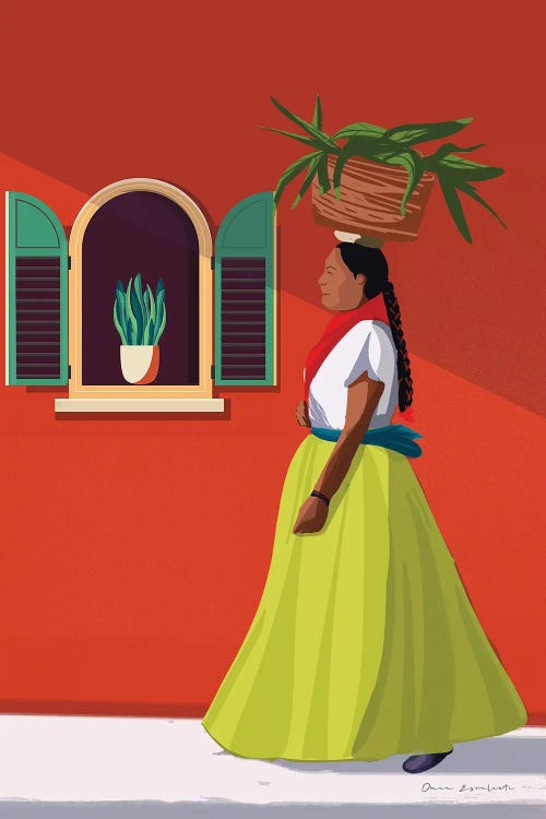 Market Day Woman by Omar Escalante wall art